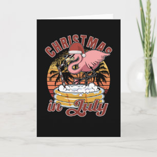 Juljul firande Flamingo jul på sommaren Kort