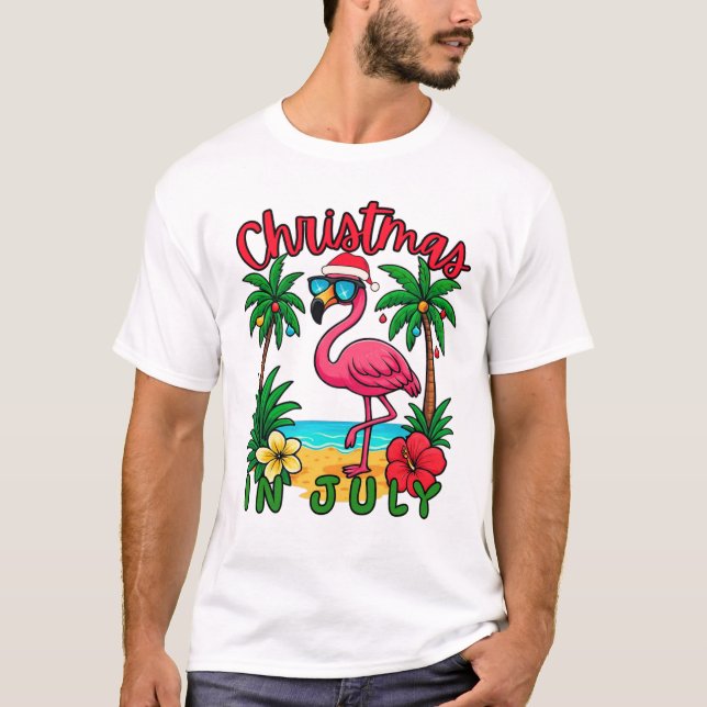 Juljul firande Flamingo T Shirt (Framsida)