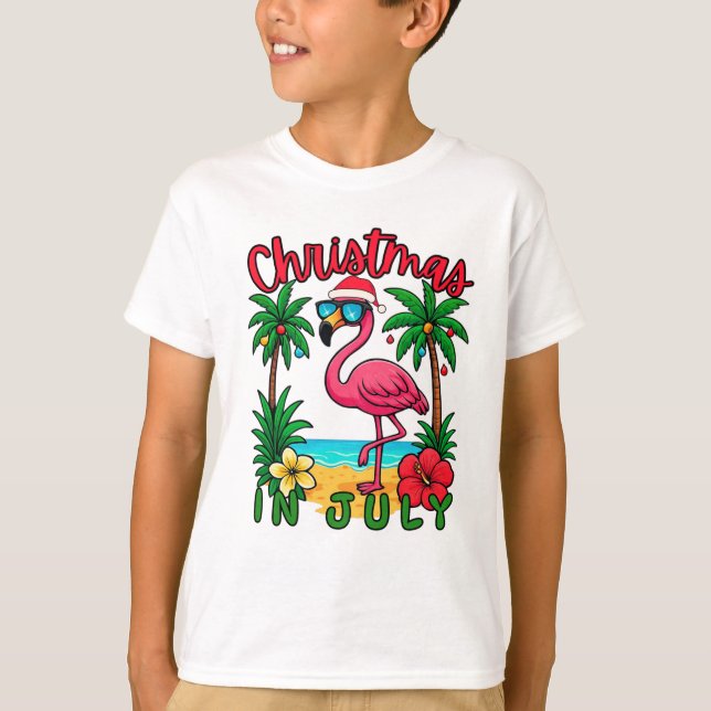 Juljul firande Flamingo T Shirt (Framsida)