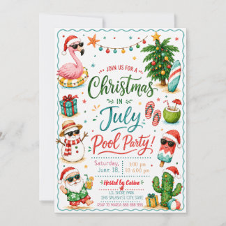 Juljul firande poolparty inbjudan