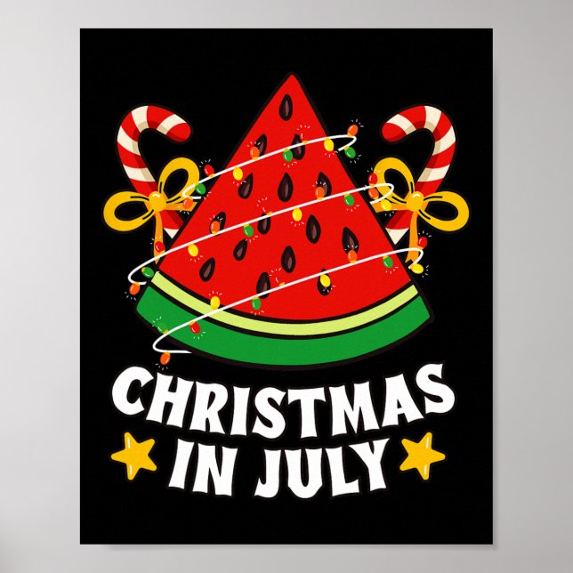 Juljul firande rolig vattenmelon träd män kvinnor poster (Framsidan)
