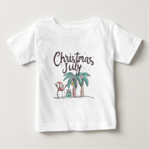Juljul firande Strand Snömannen Palmträd Sommar T Shirt