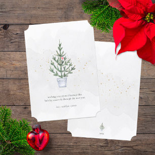 Juljul med vattenfärg Joyous Blessings Minimalist Julkort
