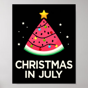 Juljul med vattenmelonträd för sommaren poster