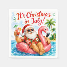Juljul Santa Flamingo Hawaiianskt Kul
