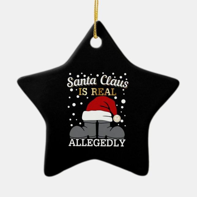 Juljul - tomten är Real, påstått Julgransprydnad Keramik (Framsidan)