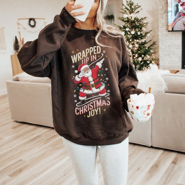 Juljul - Wrappade upp i julglädjen Lång Ärmad Tröja (Santa Christmas - Wrapped Up in Christmas Joy Sweatshirt
)