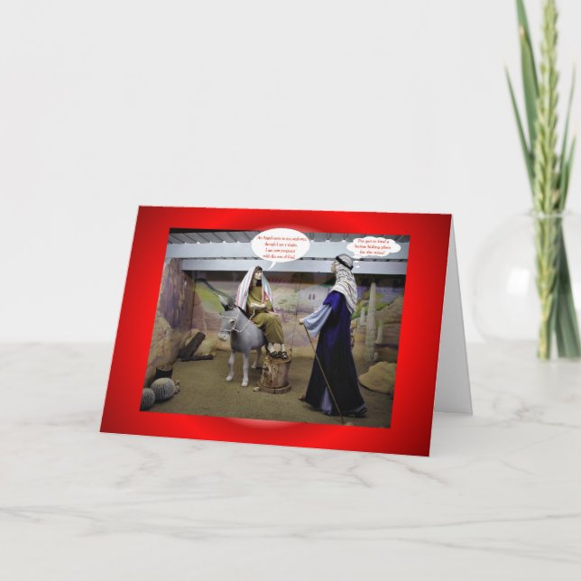 Juljulafton MARY OCH JOSEPH I LADUGÅRDOSKULDEN Helgkort (Framsida)