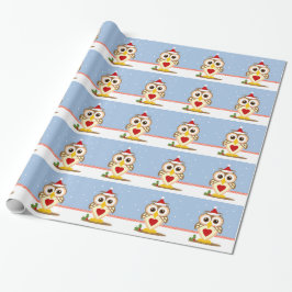 Juljulafton Uggla Helgdag Wrapping Papper Presentpapper