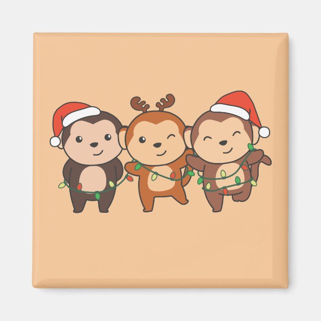 Juljuldjur, apa, Cute Monkey Morsa Magnet (Framsidan)