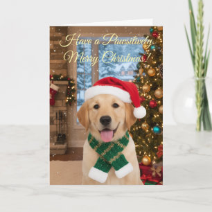 Juljulen Tass-Cute Golden Retriever Hälsning Kort
