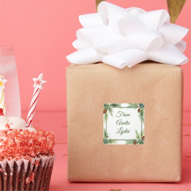 Juljuletiketter Fyrkantigt Klistermärke (Part)