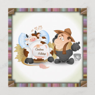 Juljulfestinbjudan - rolig ko inbjudningar