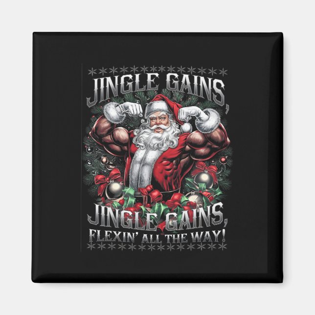 Juljulgymen Workout Jingle Gains Flexin Al Magnet (Framsidan)