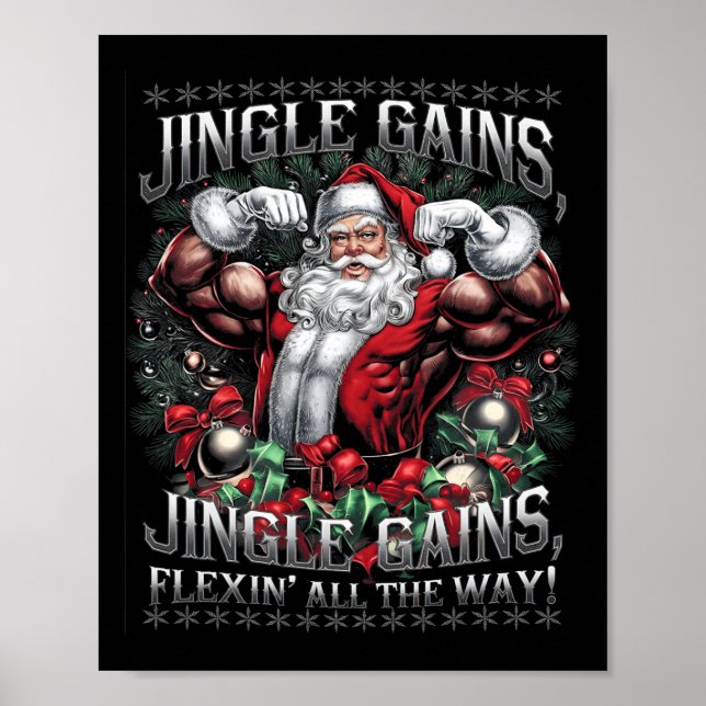 Juljulgymen Workout Jingle Gains Flexin Al Poster (Framsidan)