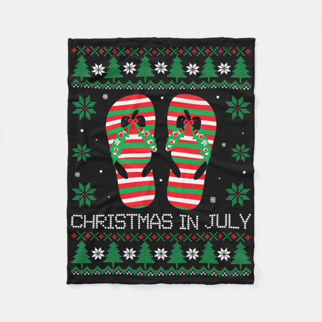 Juljuliftflipflops i fulsnygg tröja stil fleecefilt (Framsidan)