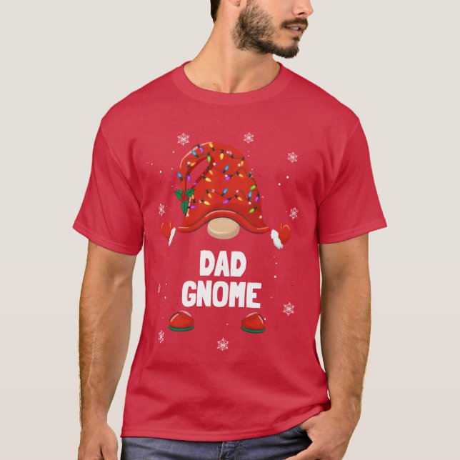 Juljulklapp Gnome Pappa Gnome-familjen T Shirt (Framsida)