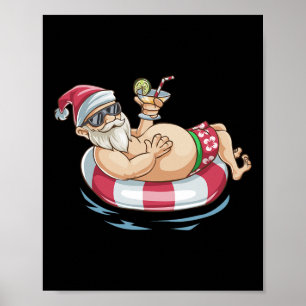 Juljulklapp T-shirt hawaiiansant floatie S Poster