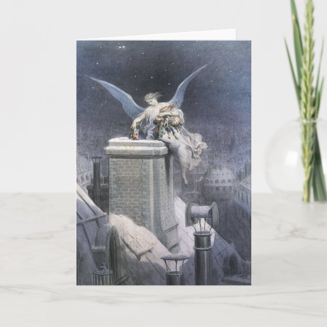 Juljulkort för Kväll Angel Helgkort (Framsida)