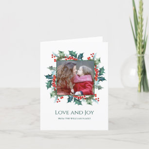 Juljull och bär med familjefoto helgkort