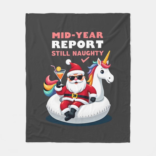 JuljulSanta på enhörnings poolflotte Stil Fleecefilt (Framsidan)