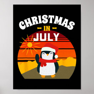 Juljulskjorta sommar pingvin jul poster
