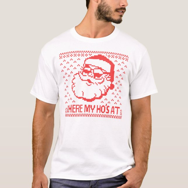 Juljultomten där mitt hem ligger tee shirt (Framsida)