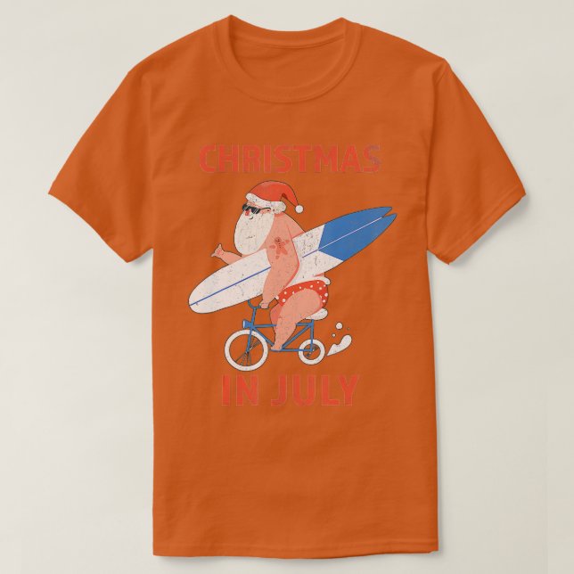 Juljultomten i Longboard i juli T Shirt (Design framsida)