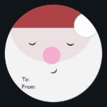 Juljultomtens Märkre, till:Från: Runt Klistermärke<br><div class="desc">Tillsätt lite mer söthet till dina inslagna presenter med den här sovande jultomtedekala märkrn. Gift-märkre-klistermärken gör ett underbart tillbehör till alla julklappar.</div>