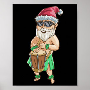 Juljultröja Rolig Tomte Hawaiiträningströja Sommar Poster