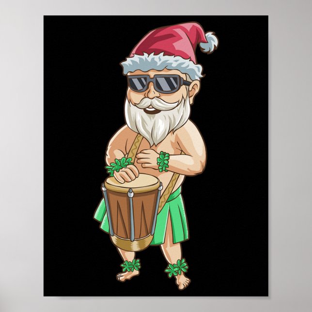 Juljultröja Rolig Tomte Hawaiiträningströja Sommar Poster (Framsidan)