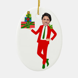 juljustin trudeau julgransprydnad keramik
