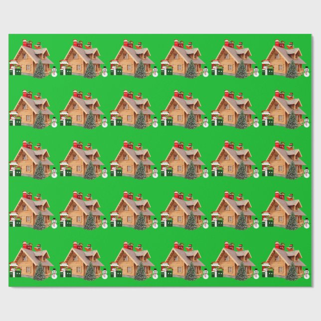 Julkabinens Grönt Papper Presentpapper (Platt)