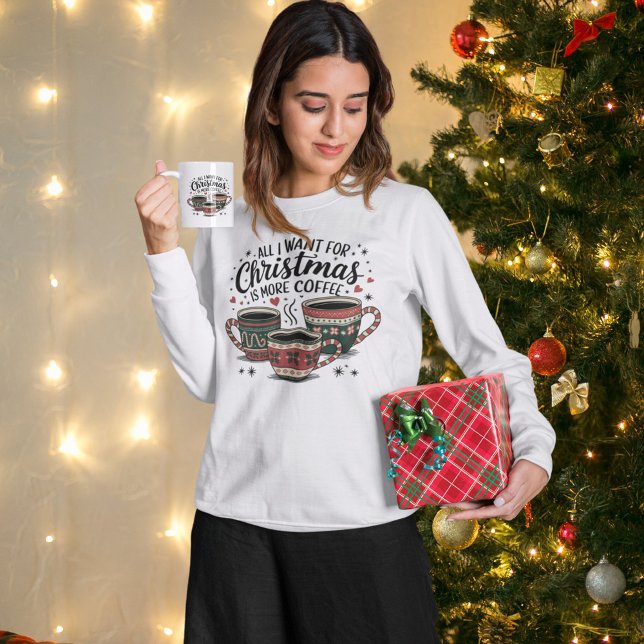 Julkaffe Älskare T Shirt (Coffee Lover Christmas Crewneck Sweatshirt)