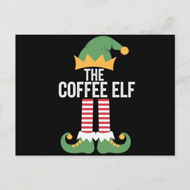 Julkaffe Alvfamiljen Matchande Julkläder Vykort (Framsida)