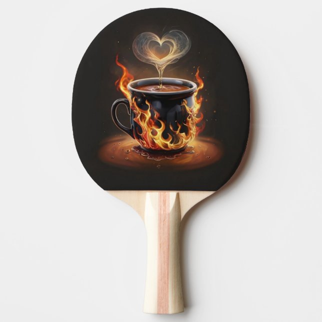 Julkaffe, Kopp med hjärtsångkonst Pingisracket (Framsidan)