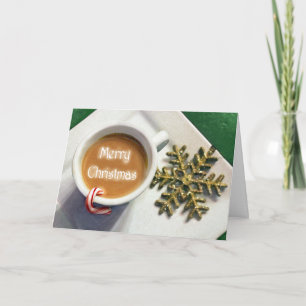 Julkaffe, latte/Cappuccino-gratulationskort Helgkort