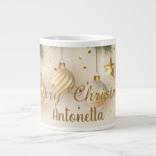 Julkaffe mugg med guldbollar jumbo mugg