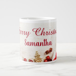 Julkaffe mugg med guldbollar jumbo mugg