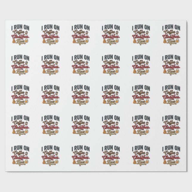 Julkaffe Öl Holiday Drickande Design Presentpapper (Platt)