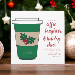 Julkaffe, Personlig Julfest Holly Inbjudningar