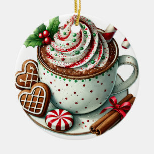 Julkaffe, prydnadsämne julgransprydnad keramik