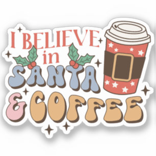 Julkaffe Tomt och kaffe Klistermärken