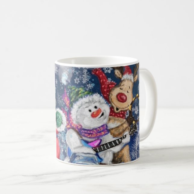 Julkaffekopp med glada vänner kaffemugg (Framsida höger)