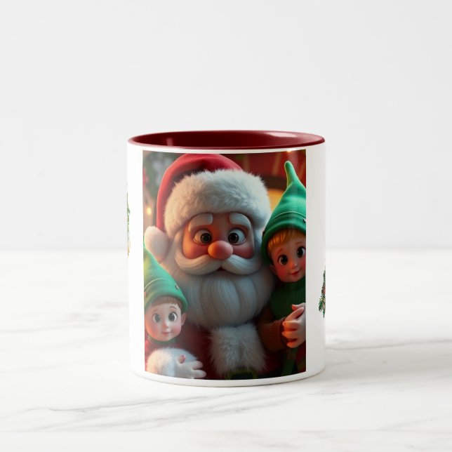 Julkaffekoppar Tomte Och Tomtens Alver Två-Tonad Mugg (Center)