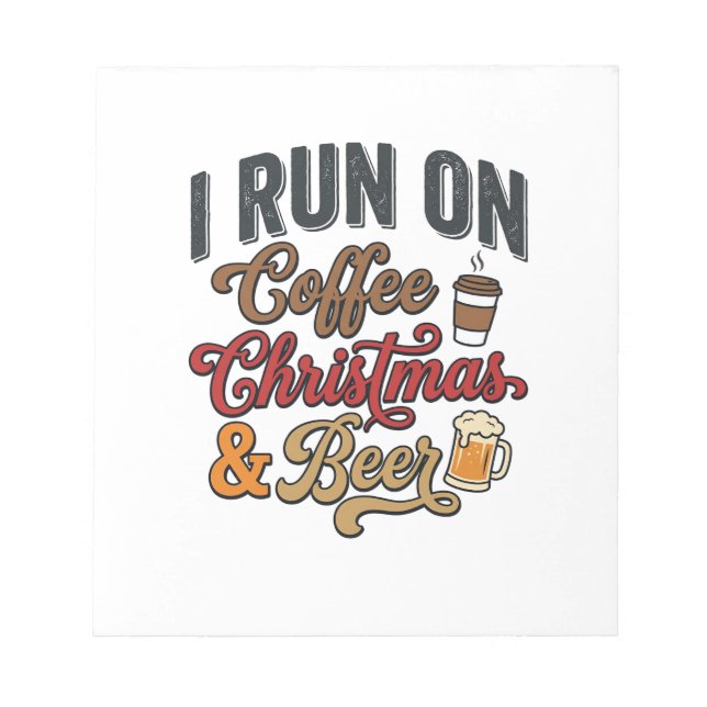 Julkaffeöl Holiday Drinking Design Anteckningsblock (Framsida)