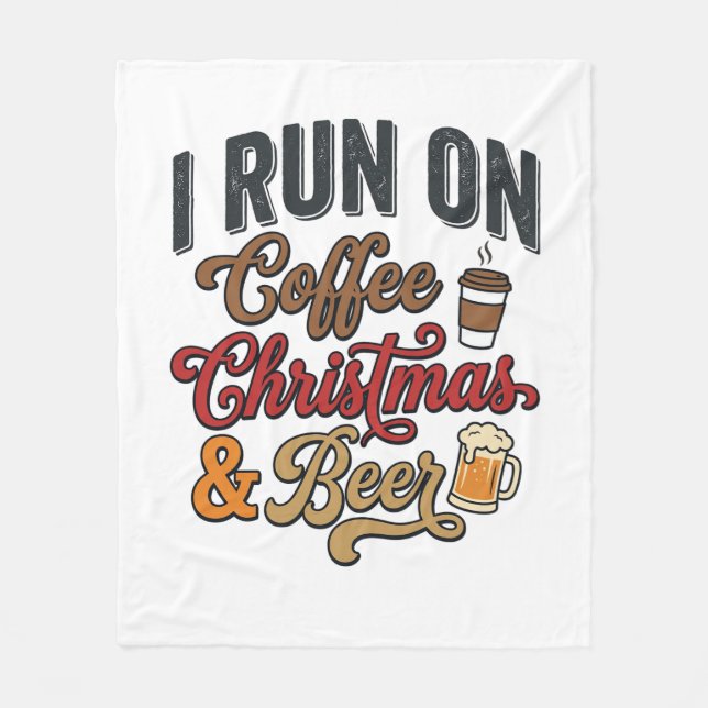 Julkaffeöl Holiday Drinking Design Fleecefilt (Framsidan)