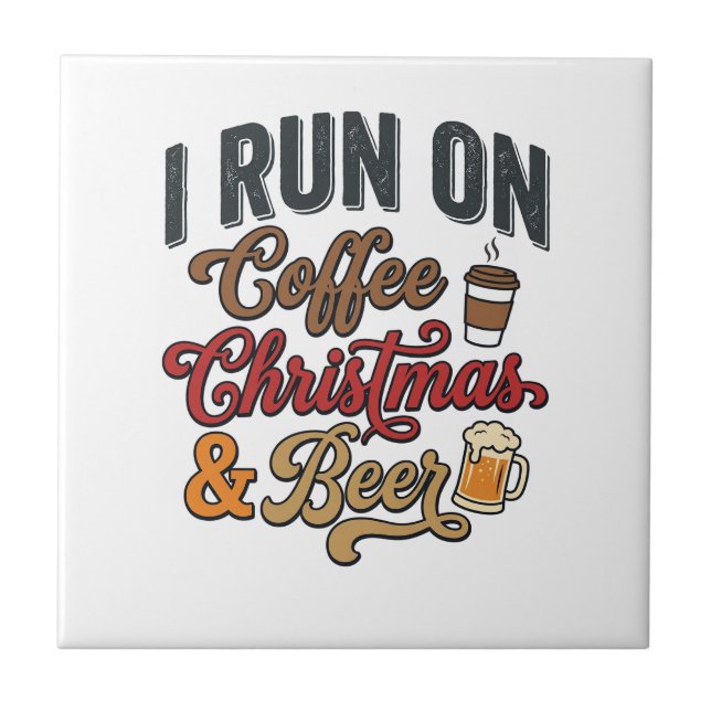 Julkaffeöl Holiday Drinking Design Kakelplatta (Framsidan)