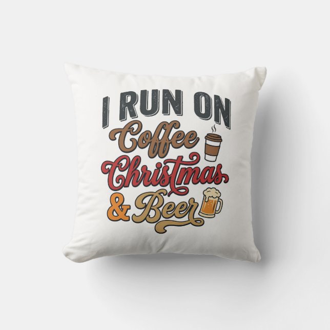 Julkaffeöl Holiday Drinking Design Kudde (Framsida)