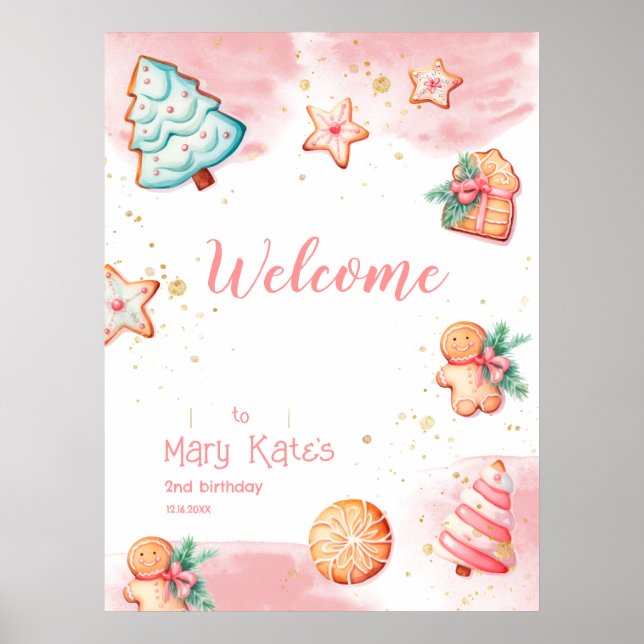 Julkaka 2:a födelsedagen Party Poster (Framsidan)